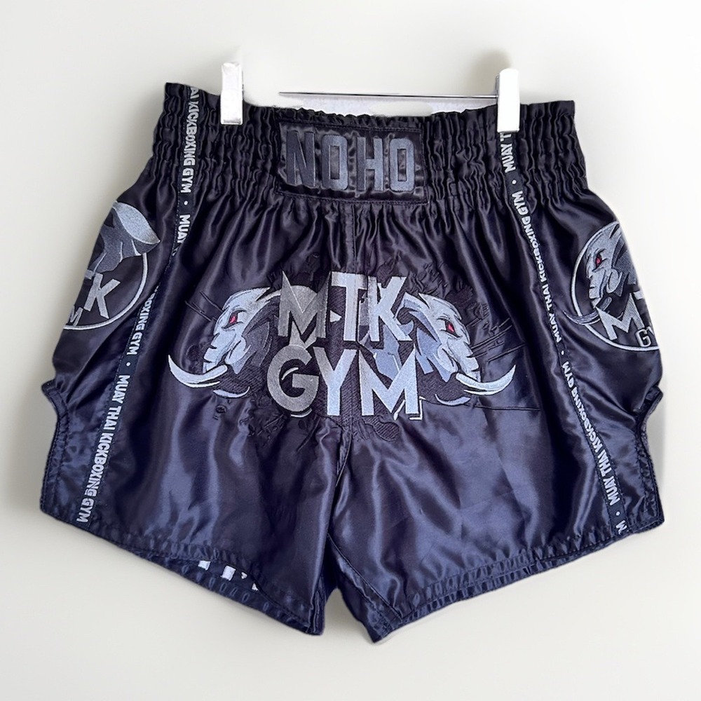 MUAY THAI Addict Kick Boxing MMA K1 Fighting Satin Shorts NOHO MTK GYM Sz L